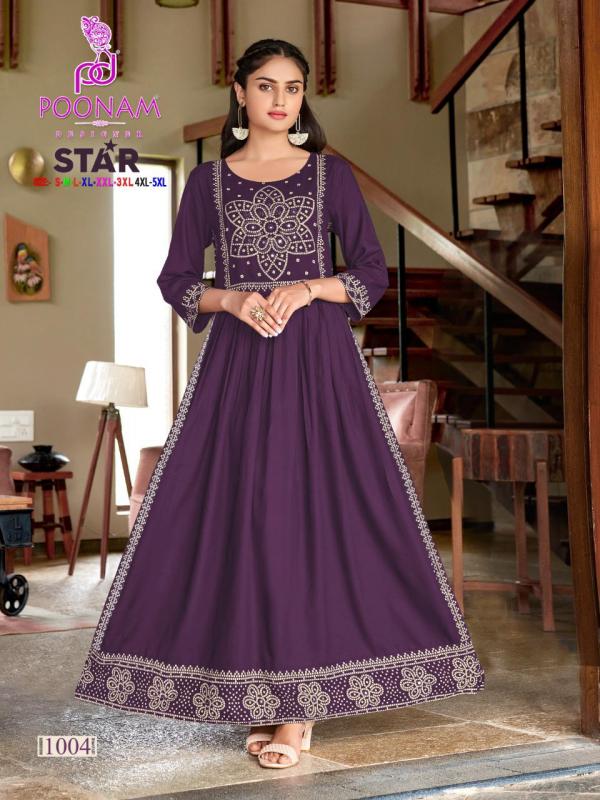 Poonam Star Designer Nayara Cut Long Anarkali Kurti Collection